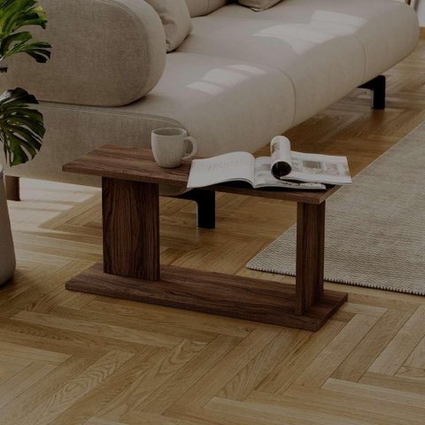 Mesa de Cabeceira Livn sem Gavetas MDP Café Mercado Das Prateleiras 65cm