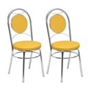 Ver imagem 1 de Conjunto 2 Cadeiras para Cozinha Debrum Yescasa Cromado/Amarelo