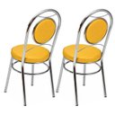 Ver imagem 3 de Conjunto 2 Cadeiras para Cozinha Debrum Yescasa Cromado/Amarelo