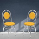 Ver imagem 6 de Conjunto 2 Cadeiras para Cozinha Debrum Yescasa Cromado/Amarelo