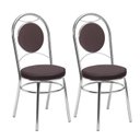 Ver imagem 1 de Conjunto 2 Cadeiras para Cozinha Debrum Yescasa Cromado/Marrom