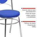 Ver imagem 7 de Conjunto 2 Cadeiras para Cozinha Debrum Yescasa Cromado/Azul