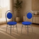Ver imagem 4 de Conjunto 2 Cadeiras para Cozinha Debrum Yescasa Cromado/Azul