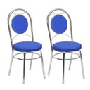 Ver imagem 1 de Conjunto 2 Cadeiras para Cozinha Debrum Yescasa Cromado/Azul