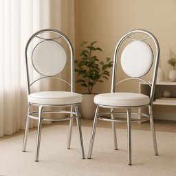 Kit 2 Cadeiras Cromadas CC10 A102 Debrum - 1 Kit 2 Cadeiras Cromadas CC10 A102 Debrum - 1