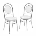 Ver imagem 2 de Kit 2 Cadeiras Cromadas CC10 A102 Debrum Yescasa Branco/Cromado