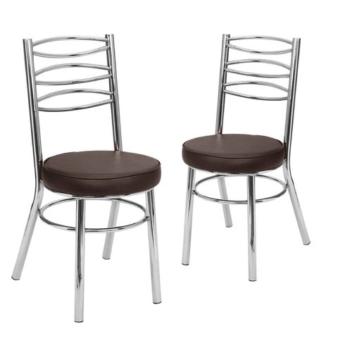 Kit 2 Cadeiras Cromadas CC34 D415 Debrum