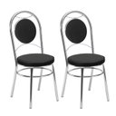 Ver imagem 1 de Conjunto 2 Cadeiras para Cozinha Debrum Yescasa Cromado/Preto
