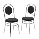 Ver imagem 2 de Kit 2 Cadeiras Cromadas CC10 A101 Debrum Yescasa Cinza/Cromado/Preto