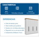 Ver imagem 5 de Roupeiro Casal London MDF 225x220cm 2 Gavetas 6 Portas Branco/Freijó LON62