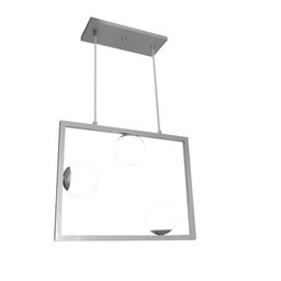 Pendente Golden Sun Quadro Dourado 3 Globos 10 cm Branco Fosco Spirit Liso - 45x35cm - 3