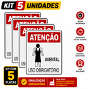 Ver imagem 2 de Kit 5 Placa Obrigatorio Uso de Avental Industria Epi Cozinha