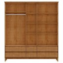 Ver imagem 3 de Guarda Roupa 5 Portas 6 Gavetas Prata Freijó - Fn