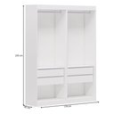Ver imagem 3 de Closet Casal Andorra 4 Gavetas 2 Prateleiras Branco - Pnr Móveis