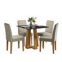 Ver imagem 2 de Conjunto Sala de Jantar Mesa 90cm Tampo Vidro/MDF Rubi com 4 Cadeiras Amanda