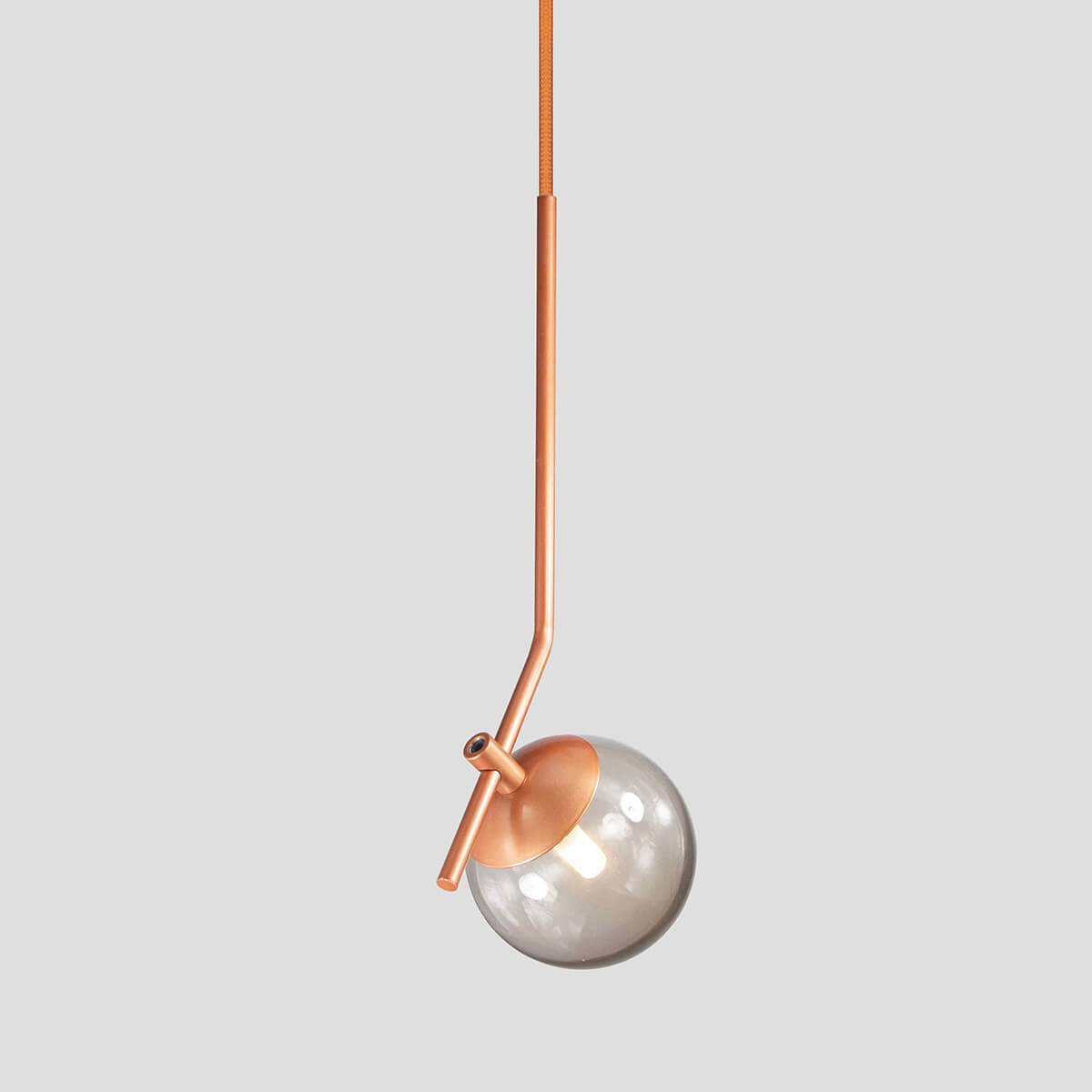 Lustre Pendente On Ly - Bronze com Globo de Vidro Fumê - 4