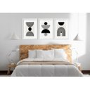 Ver imagem 1 de Kit 3 Quadros Grandes Abstratos Circulos Pretos 60x48cm:moldura Preta