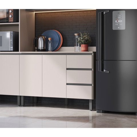 Balcão de Cozinha para Pia 120 Cm 2 Portas 3 Gavetas Quiditá