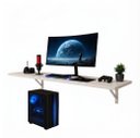Ver imagem 3 de Mesa Suspensa em MDF Branco Estudos Home Office Computador 90 cm