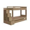 Ver imagem 3 de Treliche Infantil com Escada Nichos Gavetas Laterais e Cama Auxiliar Marrom/Aveiro Oak