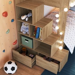 Treliche Infantil com Escada Nichos Gavetas Laterais e Cama Auxiliar - 6