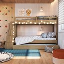 Ver imagem 5 de Treliche Infantil com Escada Nichos Gavetas Laterais e Cama Auxiliar Marrom/Aveiro Oak