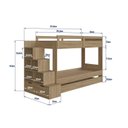 Ver imagem 4 de Treliche Infantil com Escada Nichos Gavetas Laterais e Cama Auxiliar Marrom/Aveiro Oak