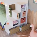 Ver imagem 6 de Treliche Infantil com Cama Auxiliar Escada Nichos e Gavetas Laterais Branco/Aveiro Oak