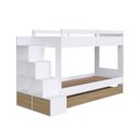 Ver imagem 3 de Treliche Infantil com Cama Auxiliar Escada Nichos e Gavetas Laterais Branco/Aveiro Oak