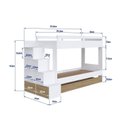 Ver imagem 4 de Treliche Infantil com Cama Auxiliar Escada Nichos e Gavetas Laterais Branco/Aveiro Oak