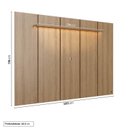 Ver imagem 3 de Painel para TV até 75 Polegadas 200x136cm com LED Horizonte CabeCasa MadeiraOriginals Marrom/Freijó