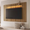 Ver imagem 1 de Painel para TV até 75 Polegadas 200x136cm com LED Horizonte CabeCasa MadeiraOriginals Marrom/Freijó