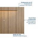 Ver imagem 7 de Painel para TV até 75 Polegadas 200x136cm com LED Horizonte CabeCasa MadeiraOriginals Marrom/Freijó