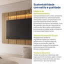 Ver mais imagens de Painel para TV até 75 Polegadas 200x136cm com LED Horizonte CabeCasa MadeiraOriginals Marrom/Freijó