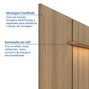 Ver imagem 6 de Painel para TV até 75 Polegadas 200x136cm com LED Horizonte CabeCasa MadeiraOriginals Marrom/Freijó