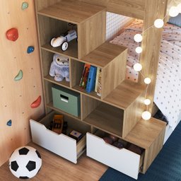 Treliche Infantil com Cama Auxiliar Escada Nichos e Gavetas Laterais - 6