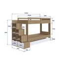 Ver imagem 4 de Treliche Infantil com Cama Auxiliar Escada Nichos e Gavetas Laterais Marrom/Aveiro Oak/Branco