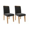 Cadeira Sala de Jantar Clarice Kit 2 Un Nature/Suede Chumbo - Cimol - 1