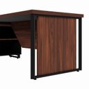 Ver mais imagens de Mesa de Escritório Executiva com Armário Lateral e Caixa de Tomadas 3 Gavetas 200cm Corporate Louro Preto E Preto