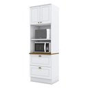 Ver imagem 7 de Torre Quente 71,5cm para 2 Fornos 2 Gavetas 2 Portas Americana Henn - Branco Hp Fosco/nature