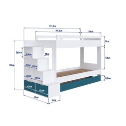 Treliche Infantil com Cama Auxiliar Escada Nichos e Gavetas Laterais - 4