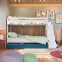 Ver imagem 5 de Treliche Infantil com Cama Auxiliar Escada Nichos e Gavetas Laterais