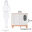 Ver imagem 4 de Cômoda Trocador com Janela 4 Gavetas Pingo Quarto Bebê