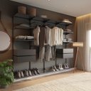 Ver imagem 6 de Closet Aberto Modulado para Casal 245cm Eminence Preto