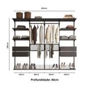 Ver imagem 4 de Closet Aberto Modulado para Casal 245cm Eminence Preto