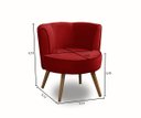 Ver imagem 4 de Kit 2 Poltronas Para Sala Decorativa Isadora Suede Vermelho Madelina Decor