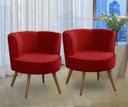 Ver imagem 1 de Kit 2 Poltronas Para Sala Decorativa Isadora Suede Vermelho Madelina Decor