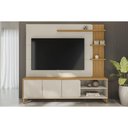 Ver imagem 1 de Estante P- Sala até 70 Pol Napoli C- 3 Portas 4 Prateleiras e Led 193x200cm Tauari-off White Fosco