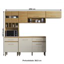 Ver imagem 4 de Cozinha Completa Santiago 8 Portas 2 Gavetas com Vidro Ipê/cristalo/petra - Decibal