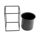 Ver imagem 2 de Vaso Preto Com Suporte Em Metal 16x11cm